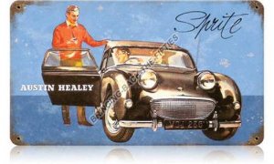 AUSTIN HEALEY SPRITE HEAVY METAL SIGN