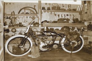 OLD MOTORCYCLE HEAVY METAL SIGN