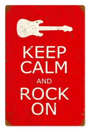 KEEP CALM ROCK ON METAL SIGN