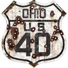 OHIO US 40 HEAVY METAL SIGN