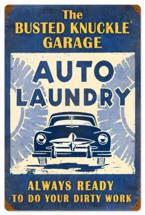 AUTO LAUNDRY HEAVY METAL SIGN