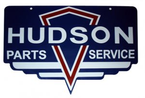 Hudson Parts Service BAKED ENAMEL SIGN