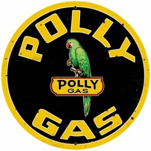 POLLY GAS LARGE HEAVY METAL SIGN