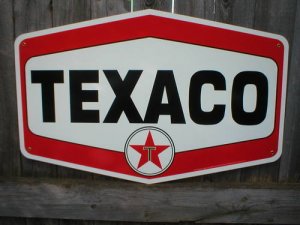 LARGE TEXACO HEXAGON Heavy Metal Sign