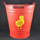 FARM BUREAU CO-OP CHICKS METAL BUCKET TRASH CAN