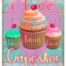 I LOVE CUPCAKES LARGE COLORFUL METAL SIGN P I LOVE CUPCAKES LARGE COLORFUL METAL SIGN P