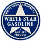 WHITE STAR GASOLINE ROUND METAL SIGN 14"