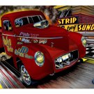 GASSER RED WILLYS TRUCK METAL SIGN