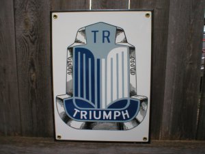 TRIUMPH PORCELAIN COATED SIGN BLUE
