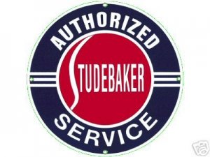 STUDEBAKER HEAVY STEEL BAKED ENAMEL SIGN 25.5"