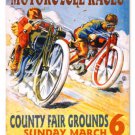 MOTORCYCLE RACES LARGE METAL SIGN