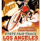 LOS ANGELES MOTORCYCLE RACES LARGE METAL SIGN LOS ANGELES MOTORCYCLE RACES LARGE METAL SIGN