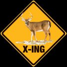 DEER X-ING EMBOSSED METAL SIGN DEER X-ING EMBOSSED METAL SIGN
