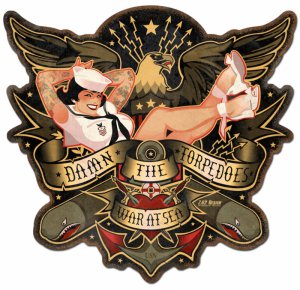 WAR AT SEA CUSTOM SHAPE METAL SIGN
