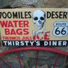 THIRSTY'S DINER EMBOSSED METAL SIGN