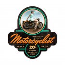 BIKER GIRL MOTORCYCLIST CUSTOM SHAPE METAL SIGN M