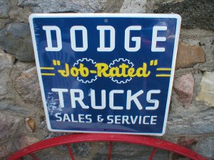 DODGE JOB RATED TRUCKS SALES SERVICE METAL TIN SIGN