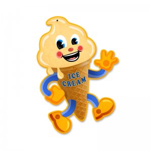 ICE CREAM CONE CUSTOM METAL SIGN I