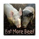 EAT MORE BEEF LARGE METAL SIGN