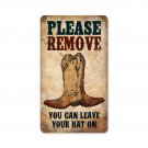 PLEASE REMOVE YOUR SHOES HEAVY METAL SIGN