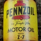 PENNZOIL MOTOR OIL METAL HALF CAN FACE SIGN PENNZOIL MOTOR OIL METAL HALF CAN FACE SIGN