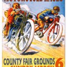 MOTORCYCLE RACES MEDIUM METAL SIGN