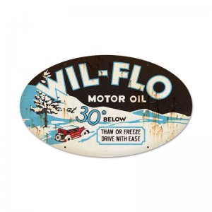 WIL FLO MOTOR OIL HEAVY METAL SIGN