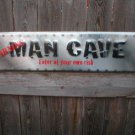 Warning Man Cave Metal Sign