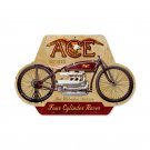 ACE FOUR CYLINDER RACER MOTORCYCLE CUSTOM METAL SHAPE SIGN