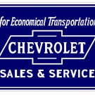 CHEVROLET SALES SERVICE HEAVY METAL SIGN