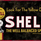SHELL WELL BALANCED SPIRIT HEAVY METAL SIGN