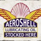 AEROSHELL LUBRICATING OIL HEAVY METAL SIGN