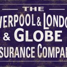 LIVERPOOL LONDON GLOBE INSURANCE COMPANY HEAVY METAL SIGN LIVERPOOL LONDON GLOBE INSURANCE COMPANY HEAVY METAL SIGN