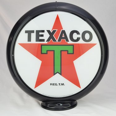 TEXACO BLACK TRIM T GAS PUMP GLOBE SIGN