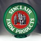 SINCLAIR FARM PRODUCTS gas pump globe GLASS LENSES gasoline oil filling STATION