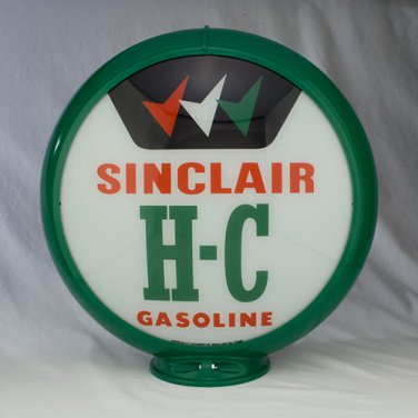 SINCLAIR HC THREE CHECKS GAS PUMP GLOBE GLASS LENSES gas oil filling station