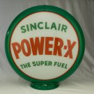 SINCLAIR POWER X GAS PUMP GLOBE GLASS LENSES gas oil filling station SINCLAIR POWER X GAS PUMP GLOBE GLASS LENSES gas oil filling station
