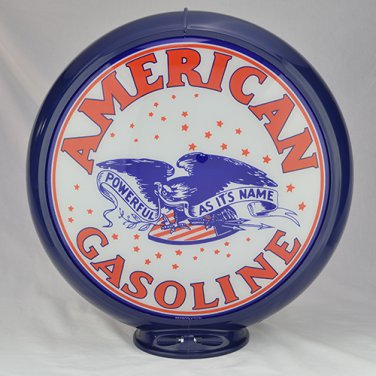 AMERICAN GASOLINE GAS PUMP GLOBE GLASS LENSES oil filling station DECOR