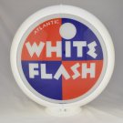 ATLANTIC WHITE FLASH GAS PUMP GLOBE GLASS LENSES oil filling station DECOR