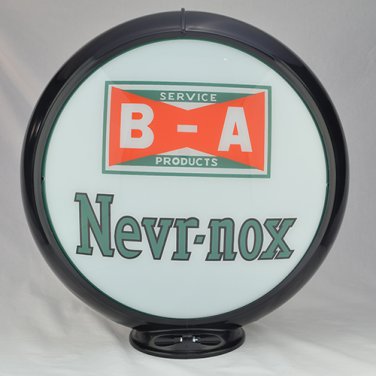 B A NEVR-NOX GAS PUMP GLOBE GLASS LENSES oil filling station DECOR
