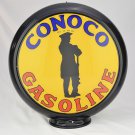 CONOCO GASOLINE GAS PUMP GLOBE GLASS LENSES oil filling station DECOR