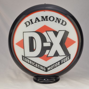 DIAMOND D-X GAS PUMP GLOBE GLASS LENSES oil filling station DECOR