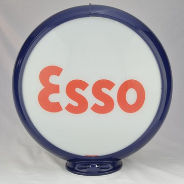 ESSO RED BLOCK LETTER GAS PUMP GLOBE GLASS LENSES oil filling station DECOR