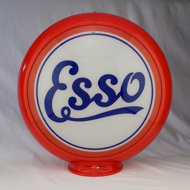 Esso Script Globe Glass Lenses Gas Oil Filling Station Decor