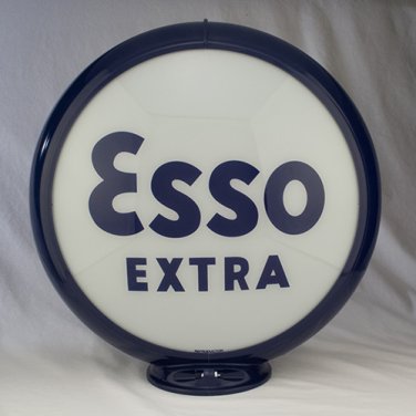 ESSO EXTRA BLOCK GAS PUMP GLOBE GLASS LENSES oil filling station DECOR