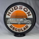 HUDSON REGULAR GASOLINE GAS PUMP GLOBE GLASS LENSES oil filling station DECOR
