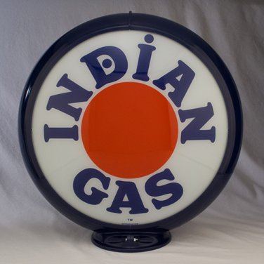INDIAN GAS PUMP GLOBE GLASS LENSES oil filling station DECOR