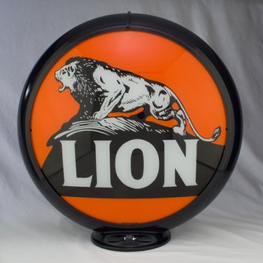 LION GAS PUMP GLOBE GLASS LENSES oil filling station DECOR