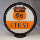 PHILLIPS 66 ETHYL GAS PUMP GLOBE GLASS LENSES oil filling station DECOR