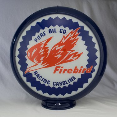 PURE FIREBIRD GAS PUMP GLOBE GLASS LENSES oil filling station DECOR